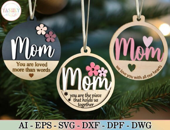 Mom Ornament Laser Cut File 144634556 Creativo Digital